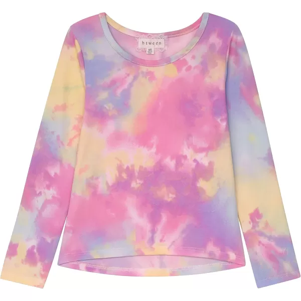 Girls Long Sleeve Fall Graphic Tops, School &amp; Sports Tees, 4 Pack Multiple Pattern Tshirts