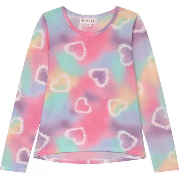 Girls Long Sleeve Fall Graphic Tops, School &amp; Sports Tees, 4 Pack Multiple Pattern Tshirts