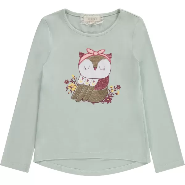 Girls Long Sleeve Fall Graphic Tops, School &amp; Sports Tees, 4 Pack Multiple Pattern Tshirts