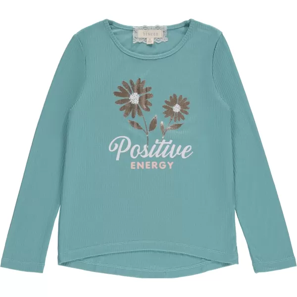 Girls Long Sleeve Fall Graphic Tops, School &amp; Sports Tees, 4 Pack Multiple Pattern Tshirts