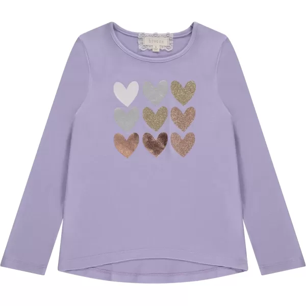 Girls Long Sleeve Fall Graphic Tops, School &amp; Sports Tees, 4 Pack Multiple Pattern Tshirts