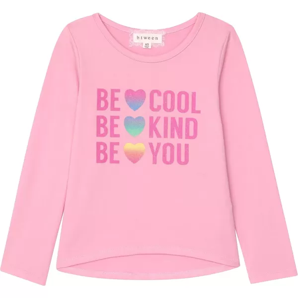 Girls Long Sleeve Fall Graphic Tops, School &amp; Sports Tees, 4 Pack Multiple Pattern Tshirts