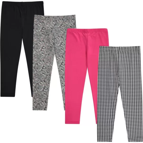 Stylish Girls' Leggings Set - Comfortable, Durable, and Versatile - Pack of 4 with Unique Patterns
