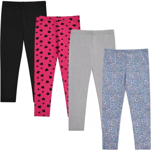 Stylish Girls' Leggings Set - Comfortable, Durable, and Versatile - Pack of 4 with Unique Patterns