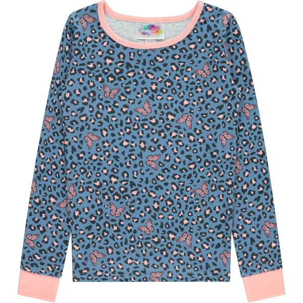 BTween 4-Piece Girls Pajamas, Long Sleeve Tie Dyed Girls Pajamas