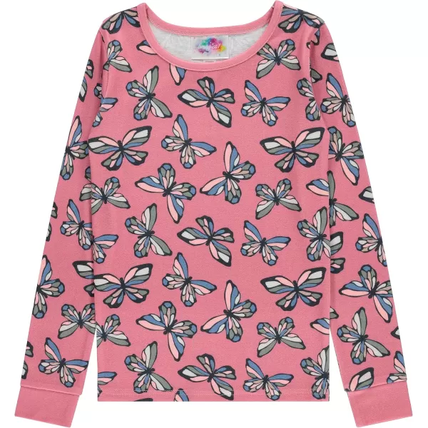 BTween 4-Piece Girls Pajamas, Long Sleeve Tie Dyed Girls Pajamas