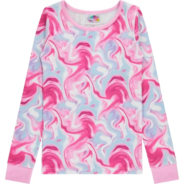 BTween 4-Piece Girls Pajamas, Long Sleeve Tie Dyed Girls Pajamas