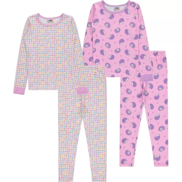 BTween 4-Piece Girls Pajamas, Long Sleeve Tie Dyed Girls Pajamas