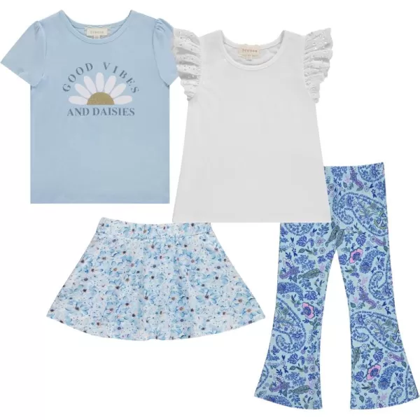 BTween Girls’ 4pk Mix &amp; Match Set - Comfy Stretch, Sizes 4-16