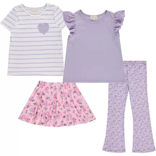 BTween Girls’ 4pk Mix &amp; Match Set - Comfy Stretch, Sizes 4-16