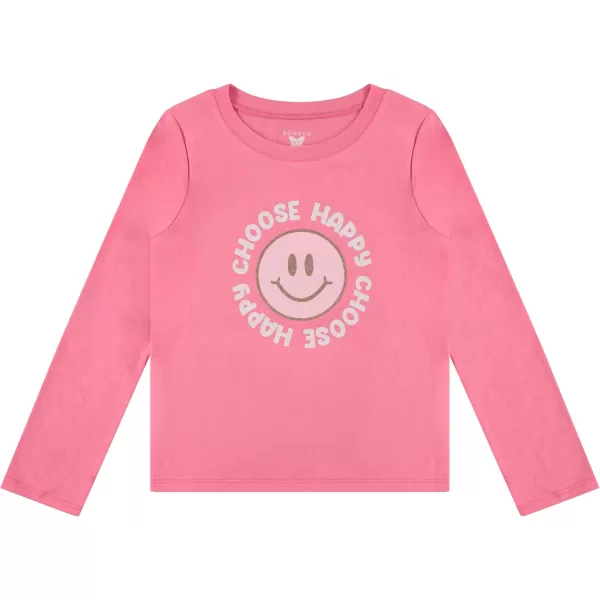 BTween Girls 4-Pack Long Sleeve Graphic T-Shirts - 100% Cotton, Fun &amp; Vibrant Designs