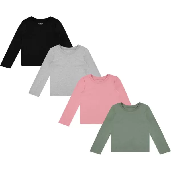 BTween Girls 4-Pack Long Sleeve Graphic T-Shirts - 100% Cotton, Fun &amp; Vibrant Designs