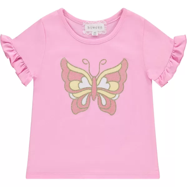 BTween 4-Pack Girls' Tops, Tees &amp; Blouses - Short Sleeve Tshirts, Ruffle Top and Off Shoulder Shirt Bundle