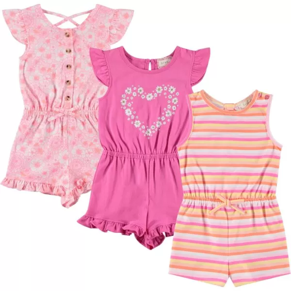 BTween 3-Pack Girls' Jumpsuits &amp; Rompers - Sleeveless &amp; Flutter Sleeve One Piece Overall Suit for Kids