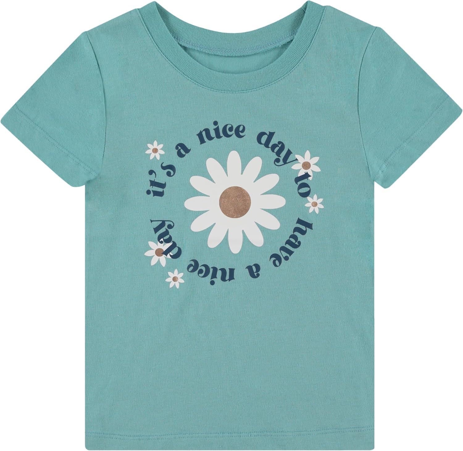 imageBTween Girls 4Piece Tops  Fashionable Short Sleeve TShirt  Casual Daily Shirt for Kids  Assorted ColorsPink