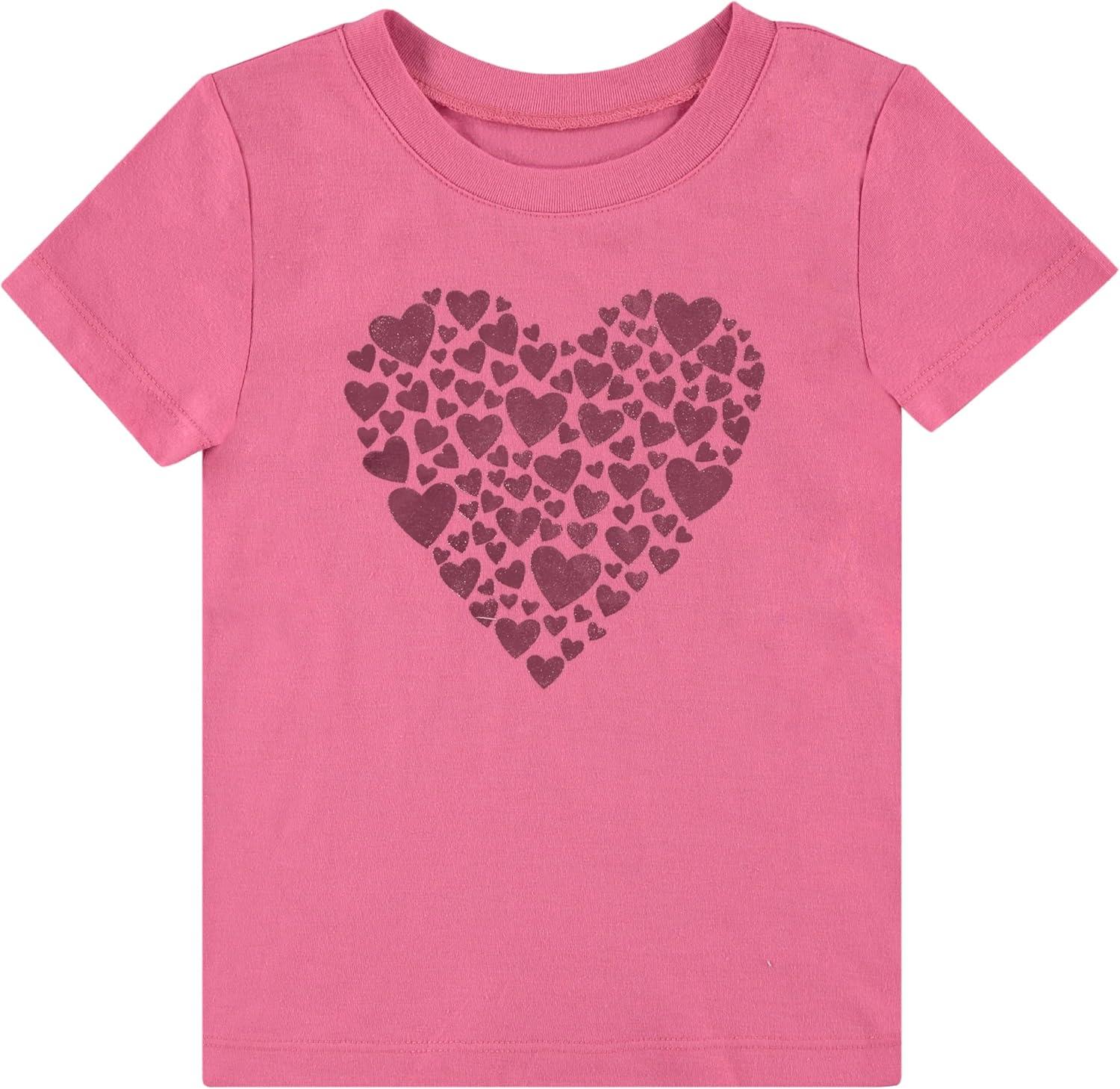 imageBTween Girls 4Piece Tops  Fashionable Short Sleeve TShirt  Casual Daily Shirt for Kids  Assorted ColorsPink
