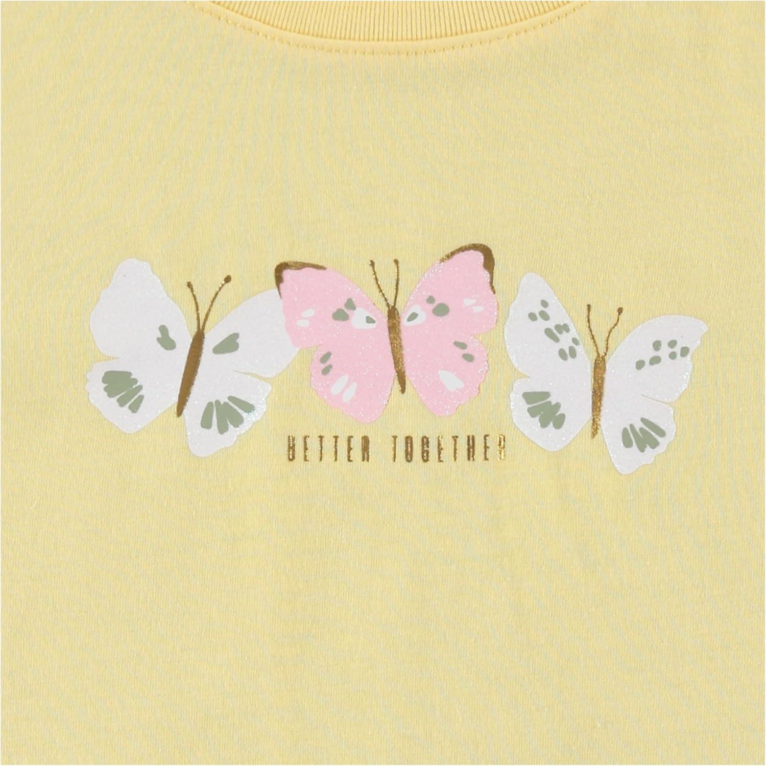 imageBTween Girls 4Piece Tops  Fashionable Short Sleeve TShirt  Casual Daily Shirt for Kids  Assorted ColorsPinkm