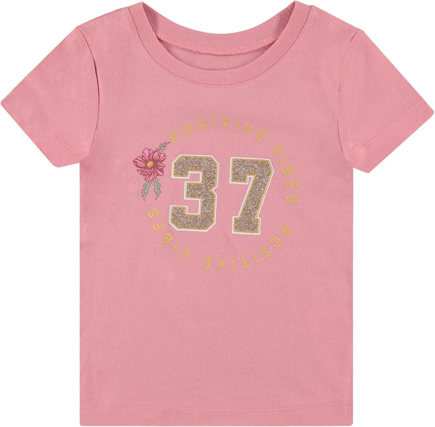 imageBTween Girls 4Piece Tops  Fashionable Short Sleeve TShirt  Casual Daily Shirt for Kids  Assorted ColorsRed