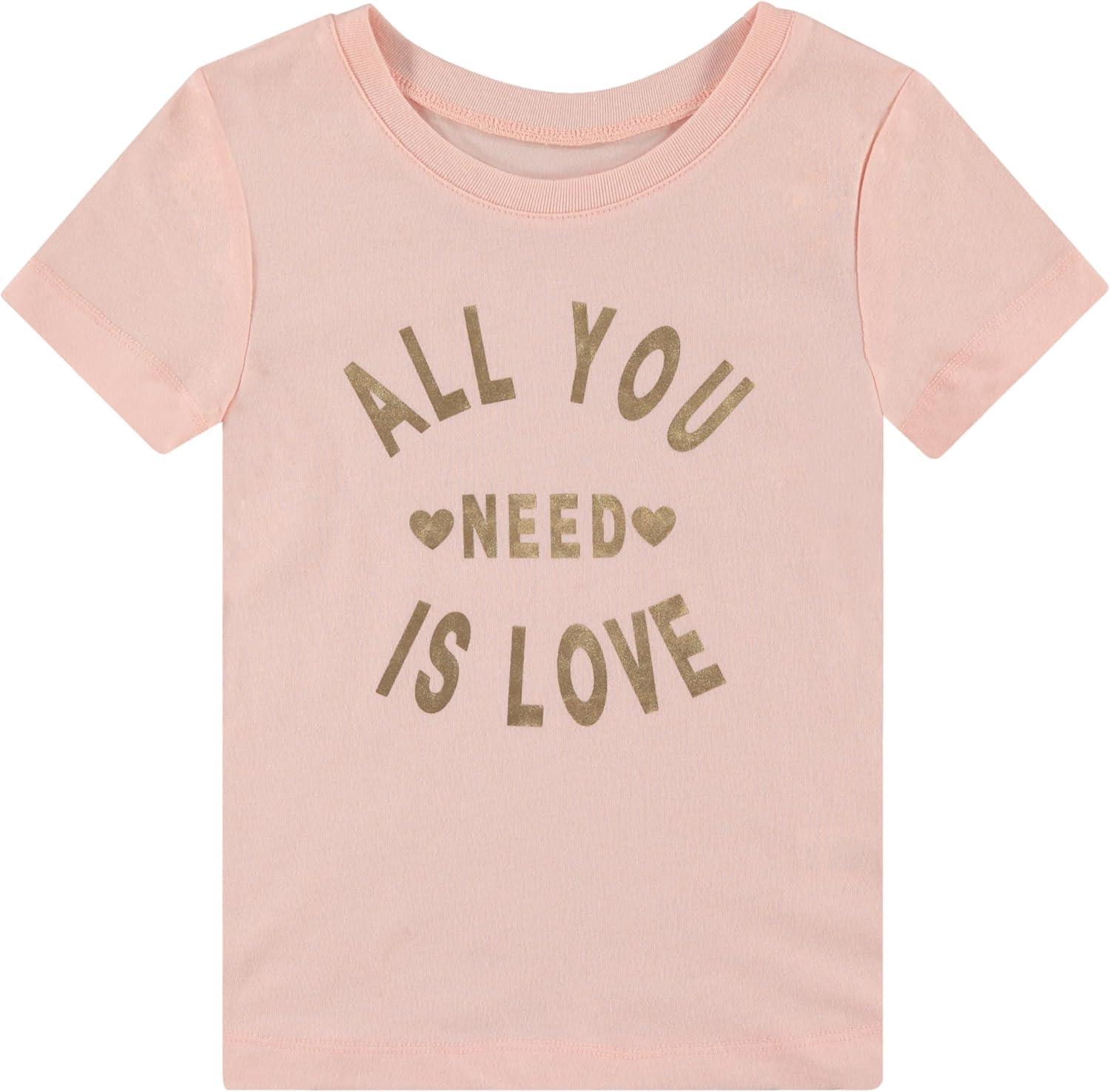 imageBTween Girls 4Piece Tops  Fashionable Short Sleeve TShirt  Casual Daily Shirt for Kids  Assorted ColorsRed