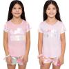imageBTween Girls 4 Pack Sleep Shirt Shorts ampamp Scrunchie Lounging Summer Sleepwear Pajama Set