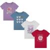 imageBTween Girls 4Piece Tops  Fashionable Short Sleeve TShirt  Casual Daily Shirt for Kids  Assorted ColorsBlue