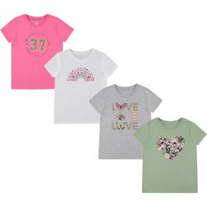 imageBTween Girls 4Pack Long Sleeve Graphic TShirts  Cotton Blend Fun ampamp Vibrant DesignsAzpnk 1