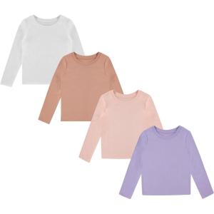 imageBTween Girls 4Pack Long Sleeve Graphic TShirts  Cotton Blend Fun ampamp Vibrant DesignsBasc1