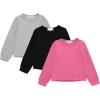 imageBTween Girls 3Piece Crew Neck Fleece Sweatshirt Set Long Sleeve Cotton Blend Pullover Soft and Comfortable Sizes 412Basic