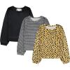 imageBTween Girls Cozy Velour Sweatshirt Set 3Pack of Soft Sweatshirts for Kids Stylish Casual Outfits Sizes 494Anim