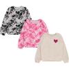 imageBTween Girls Cozy Velour Sweatshirt Set 3Pack of Soft Sweatshirts for Kids Stylish Casual Outfits Sizes 494Marbl