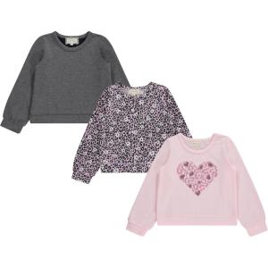 imageBTween Girls 3Piece Crew Neck Fleece Sweatshirt Set Long Sleeve Cotton Blend Pullover Soft and Comfortable Sizes 412Charc
