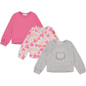 imageBTween Girls 3Piece Crew Neck Fleece Sweatshirt Set Long Sleeve Cotton Blend Pullover Soft and Comfortable Sizes 412Heart