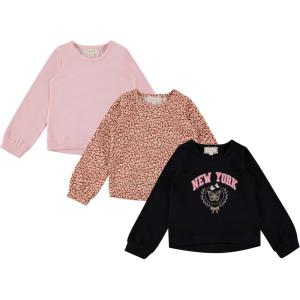 imageBTween Girls 3Piece Crew Neck Fleece Sweatshirt Set Long Sleeve Cotton Blend Pullover Soft and Comfortable Sizes 412Leopd