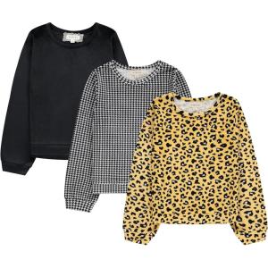 imageBTween Girls Cozy Velour Sweatshirt Set 3Pack of Soft Sweatshirts for Kids Stylish Casual Outfits Sizes 494Anim