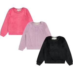 imageBTween Girls Cozy Velour Sweatshirt Set 3Pack of Soft Sweatshirts for Kids Stylish Casual Outfits Sizes 494Basic