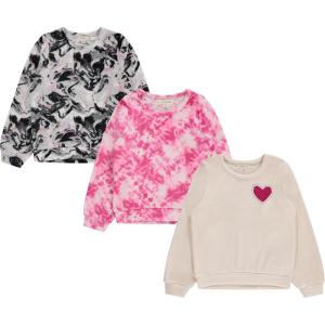 imageBTween Girls Cozy Velour Sweatshirt Set 3Pack of Soft Sweatshirts for Kids Stylish Casual Outfits Sizes 494Marbl