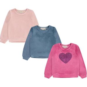imageBTween Girls Cozy Velour Sweatshirt Set 3Pack of Soft Sweatshirts for Kids Stylish Casual Outfits Sizes 494Pink