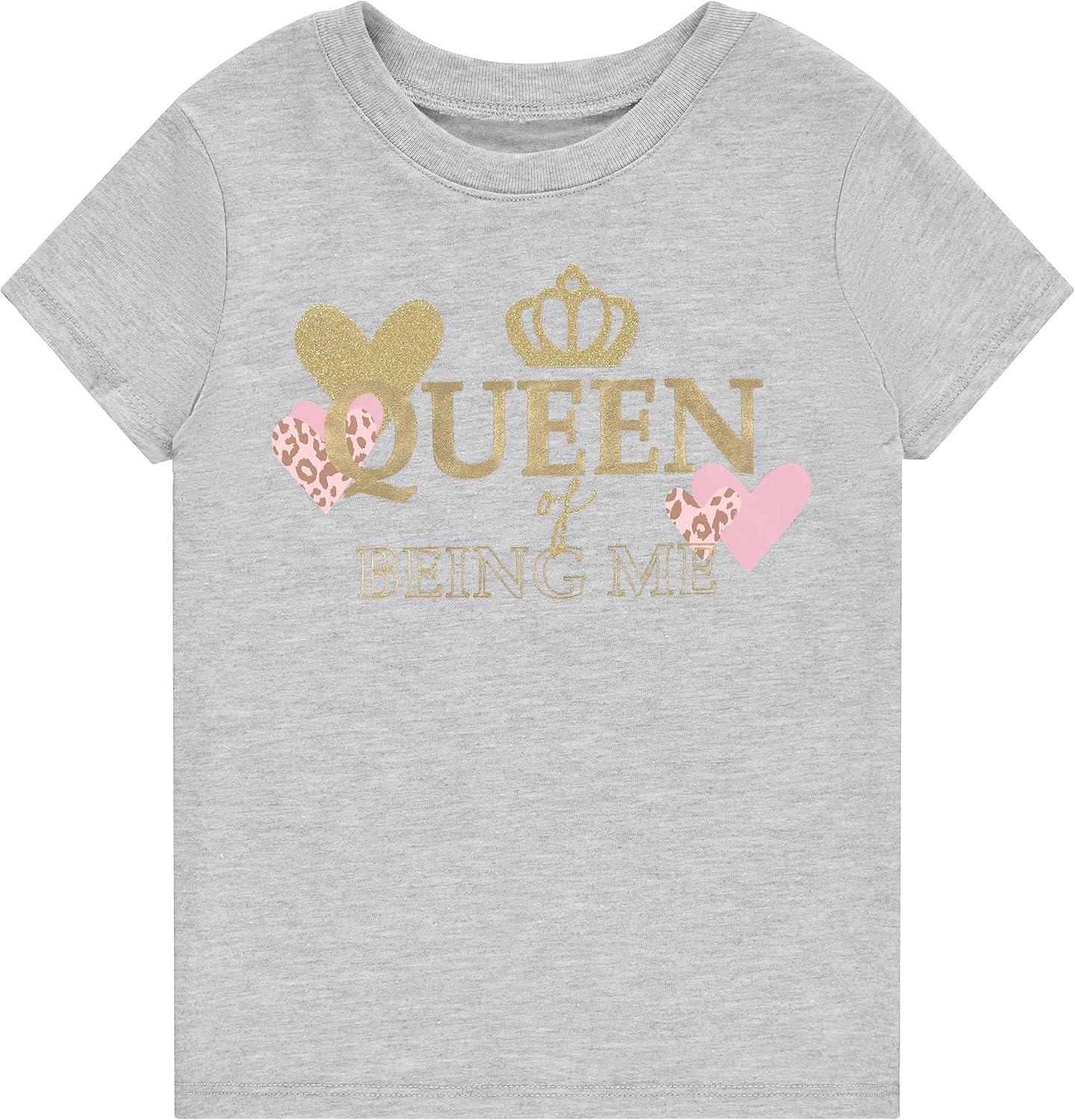 imageBTween Girls 4Piece Summer Tops  Fashionable Short Sleeve TShirt  Casual Daily Shirt for Kids  Assorted ColorsPeach