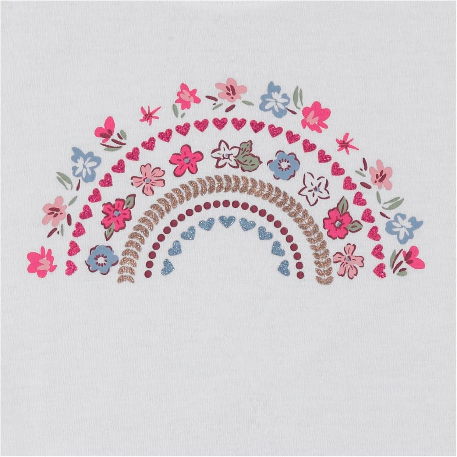 imageBTween Girls 4 Piece Tops Fashionable Short Sleeve TShirt Casual Daily Shirt for Kids Assorted ColorsAzpnk 1