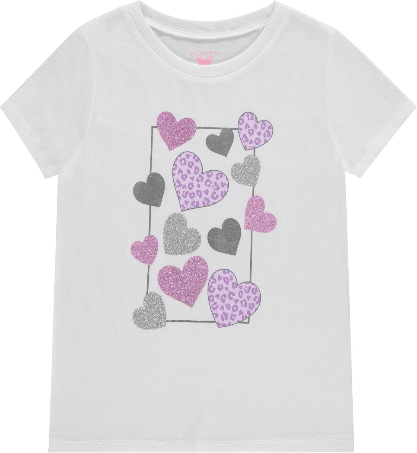 imageBTween Girls 4 Piece Tops Fashionable Short Sleeve TShirt Casual Daily Shirt for Kids Assorted ColorsGreen 1