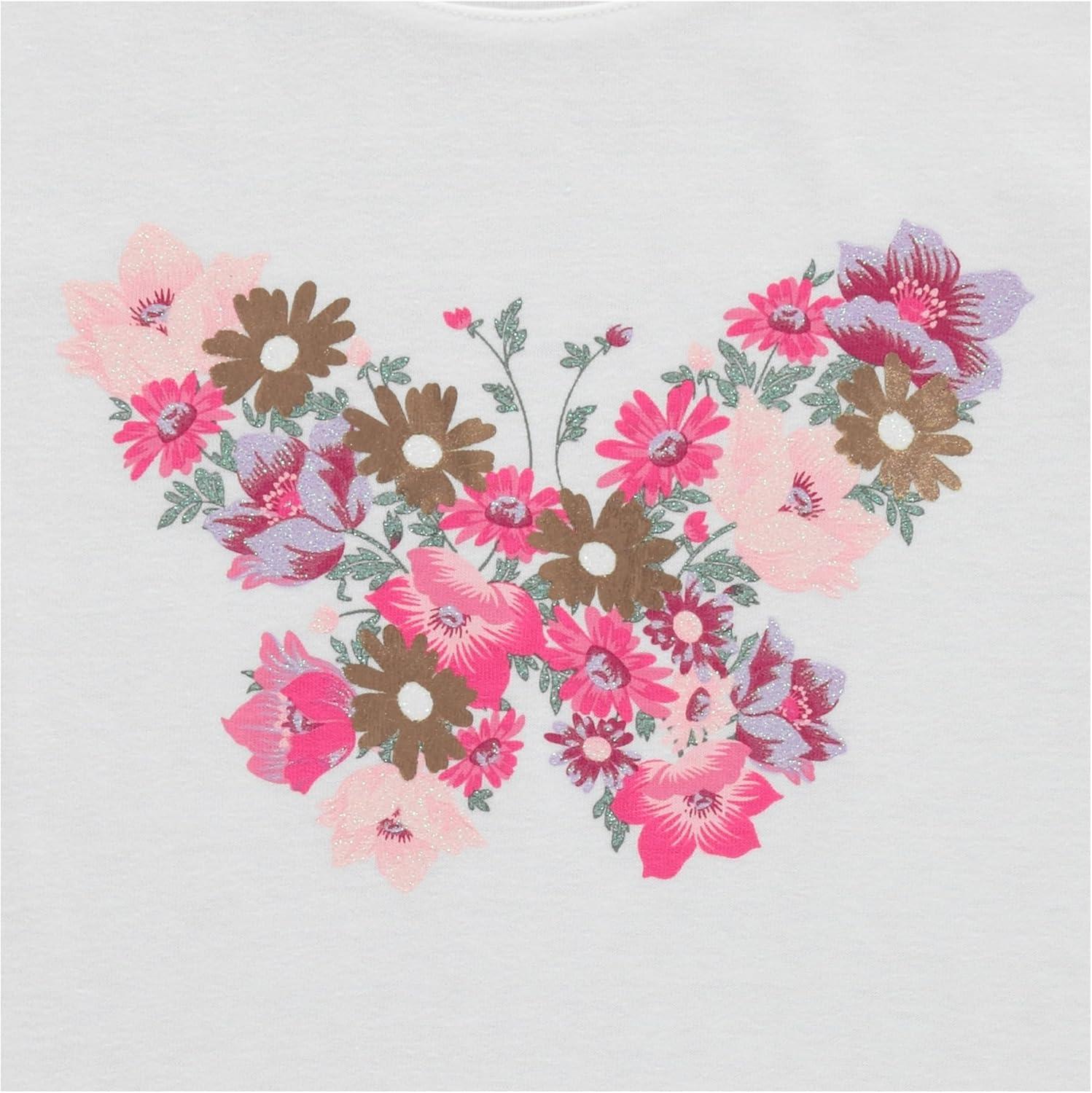 imageBTween Girls 4 Piece Tops Fashionable Short Sleeve TShirt Casual Daily Shirt for Kids Assorted ColorsSand 1