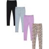 imageBTween Kids Girls Fall Fashion Stretch Leggings Comfortable Bottoms Set 4 Pack BundleLilac