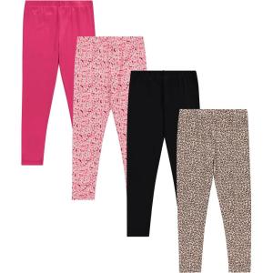 imageBTween Kids Girls Fall Fashion Stretch Leggings Comfortable Bottoms Set 4 Pack BundleRed