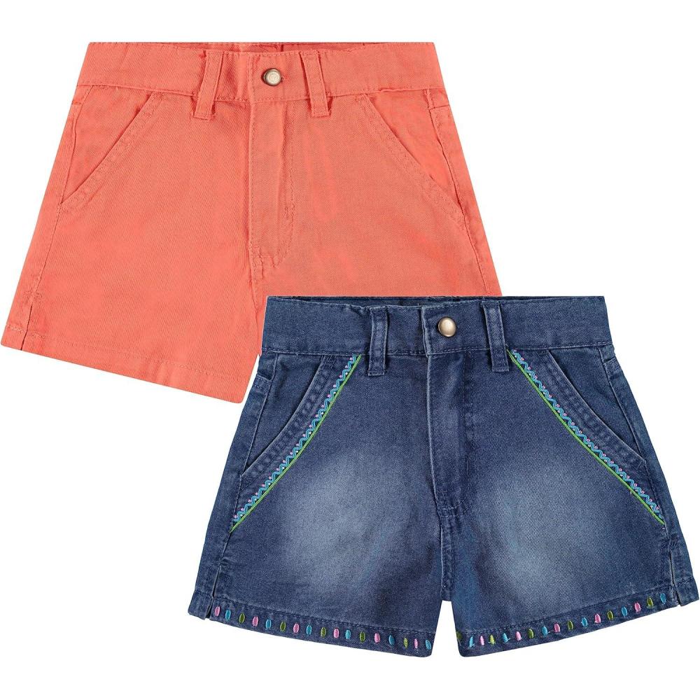 imageBTween 2 Pack Lightweight Denim Shorts for Girls Cotton Blend Sizes 416 Perfect for Comfort Style and Summer FunCoral