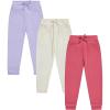 imageBTween Kids Girls Fashion Stretch Waist Ultra Soft Jogger Pants Set 3 Pack BundleRose