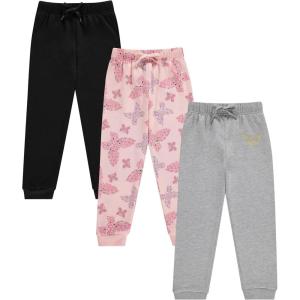 imageBTween Kids Girls Fashion Stretch Waist Ultra Soft Jogger Pants Set 3 Pack BundleButfl