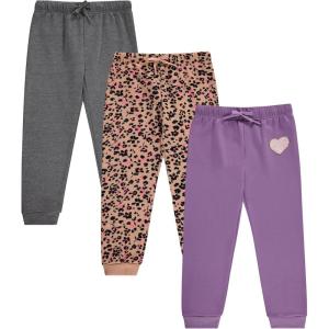 imageBTween Kids Girls Fashion Stretch Waist Ultra Soft Jogger Pants Set 3 Pack BundleCharh