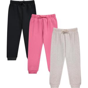 imageBTween Kids Girls Fashion Stretch Waist Ultra Soft Jogger Pants Set 3 Pack BundleOatm