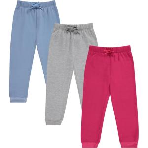 imageBTween Kids Girls Fashion Stretch Waist Ultra Soft Jogger Pants Set 3 Pack BundleRaspb
