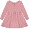 imageBTween Girls Long Sleeve Dresses 3 Pack Soft Cotton Casual Dresses for KidsRose